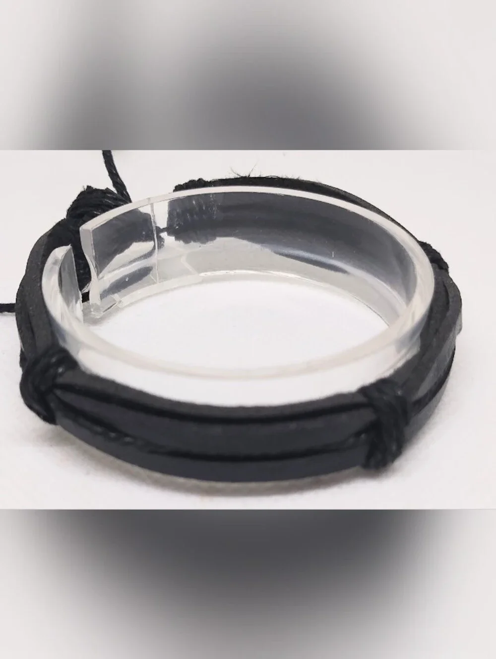 Black‎ Leather Wrap Bracelet Men's New Jewelry G19
